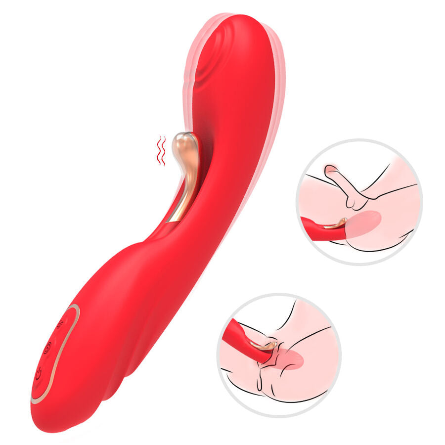 ARMONY - VIBRATOR MED OSCILLERENDE TUNGE RØD