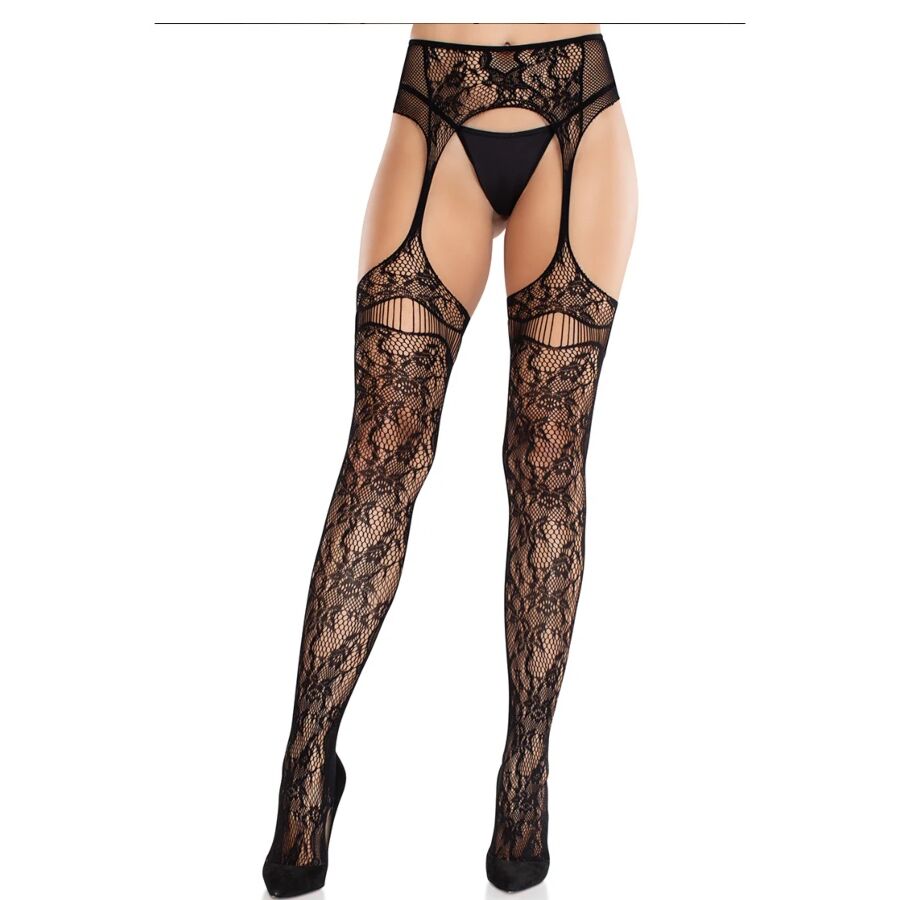 LEG AVENUE - BLONDE STRØMPE MED HÅNDBÅND SORT