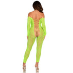 LEG AVENUE - SKRIDTLØS BODYSTOCKING EKSOTISK SLANGEBLONDE NEONGRØN