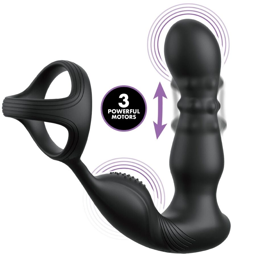 ANAL FANTASY ELITE COLLECTION - VIBRERENDE ANALRING OG MASSAGEAPPARAT MED FJERNBETJENING