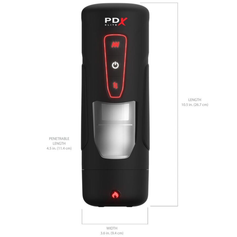 PDX ELITE - MILK ME HOTTER AUTOMATISK MASTURBATOR MED STØV- OG VARMEEFFEKTVIBRATION