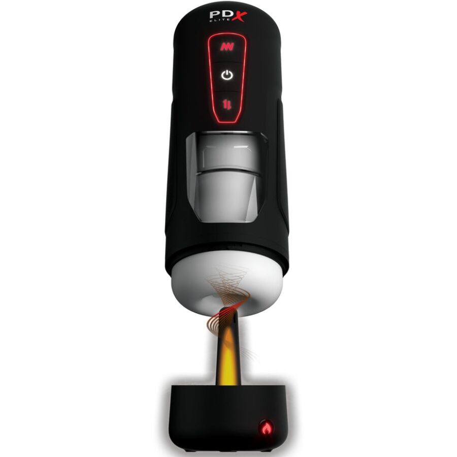 PDX ELITE - MILK ME HOTTER AUTOMATISK MASTURBATOR MED STØV- OG VARMEEFFEKTVIBRATION
