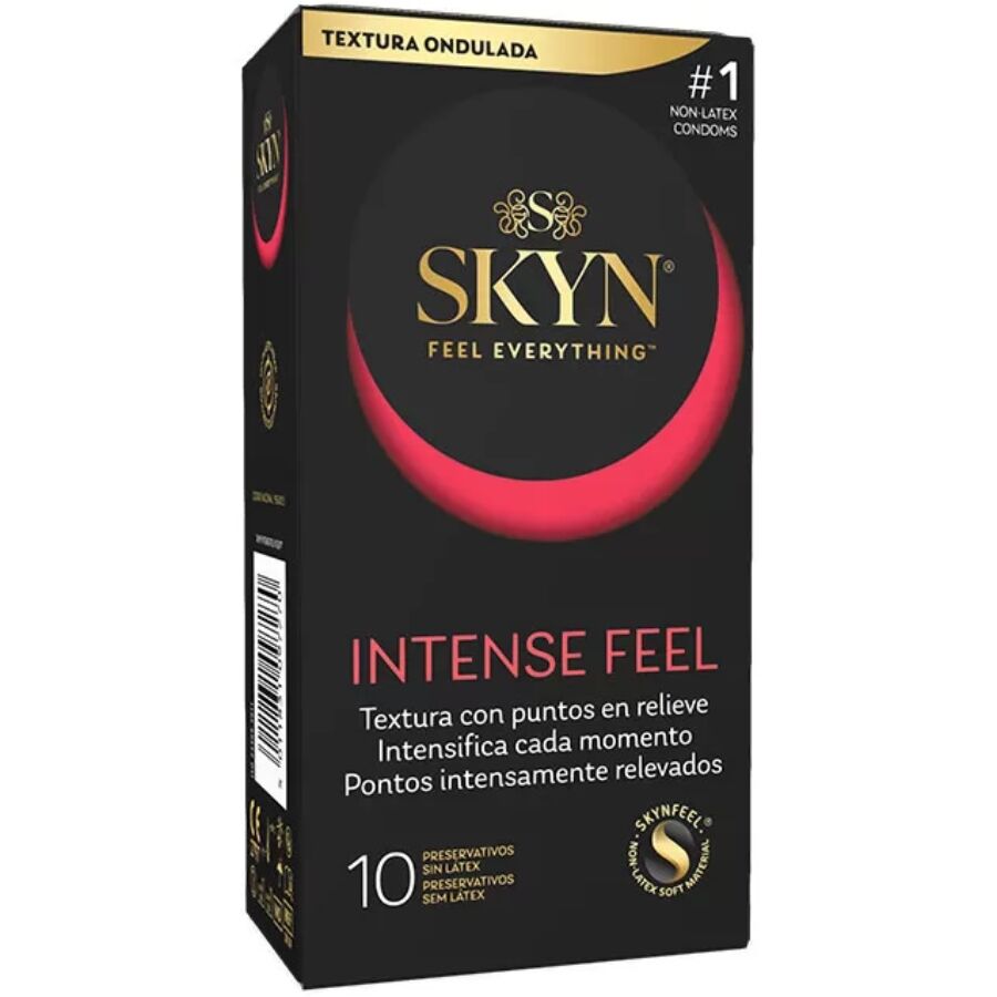 SKYN - INTENS FØLELSE TEKSTURERET KONDOM MED BØLGEDESIGN 10 STK.