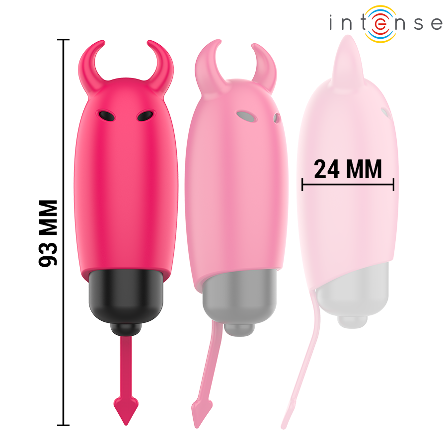 INTENS - SKARLAGET VIBRERENDE KUGLER RØD DÆMON 9,3 X 2,4 CM