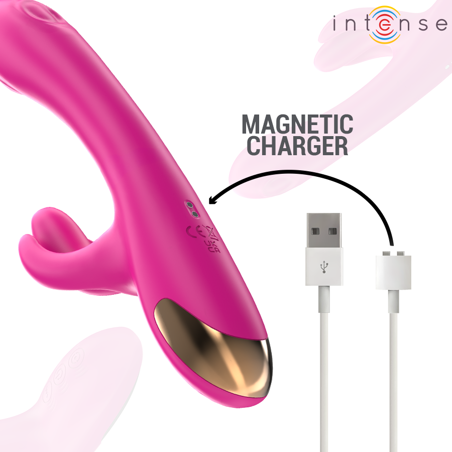 INTENSE - BRITNEY MULTIFUNKTIONS KANINVIBRATOR 23 CM LYSERØD
