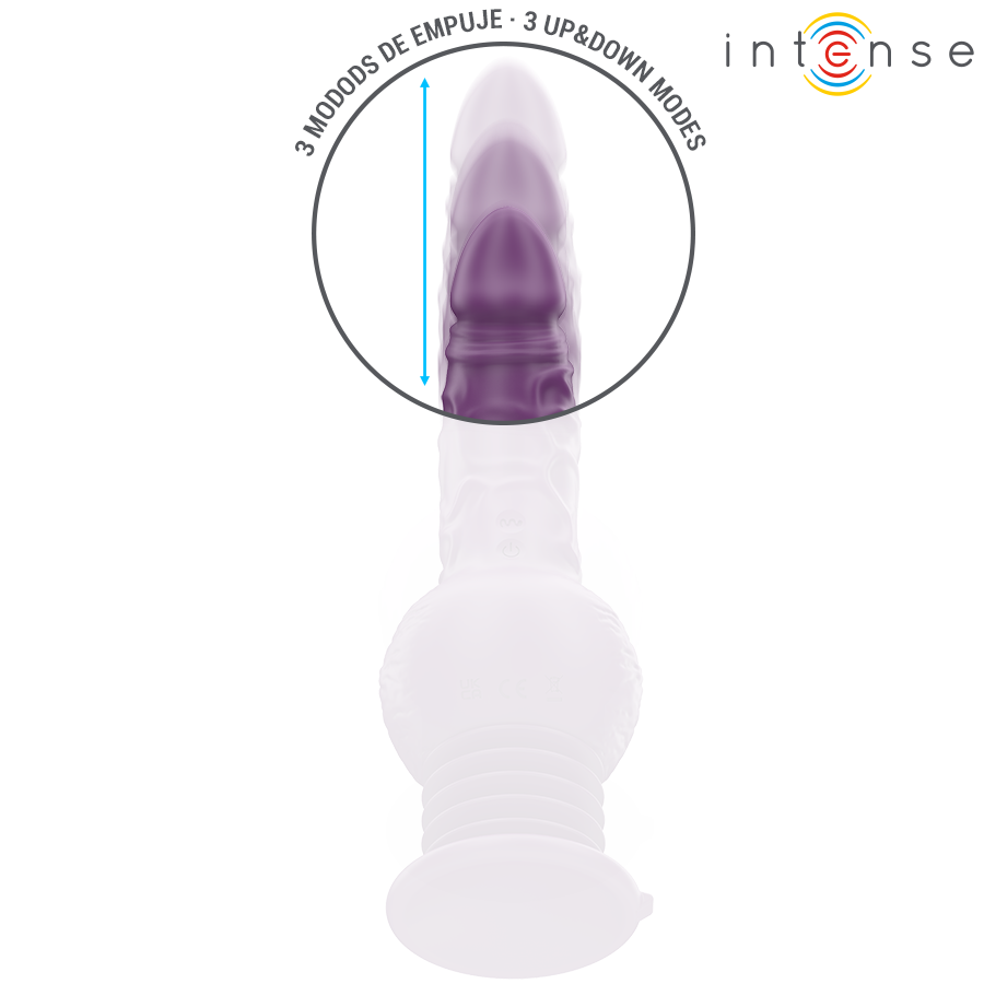 INTENSE - TATUM MULTIFUNKTIONSVIBRATOR MED OP- OG NEDVIBRATION 24 CM LILLA