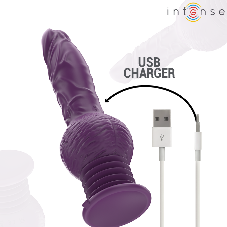 INTENSE - TATUM MULTIFUNKTIONSVIBRATOR MED OP- OG NEDVIBRATION 24 CM LILLA