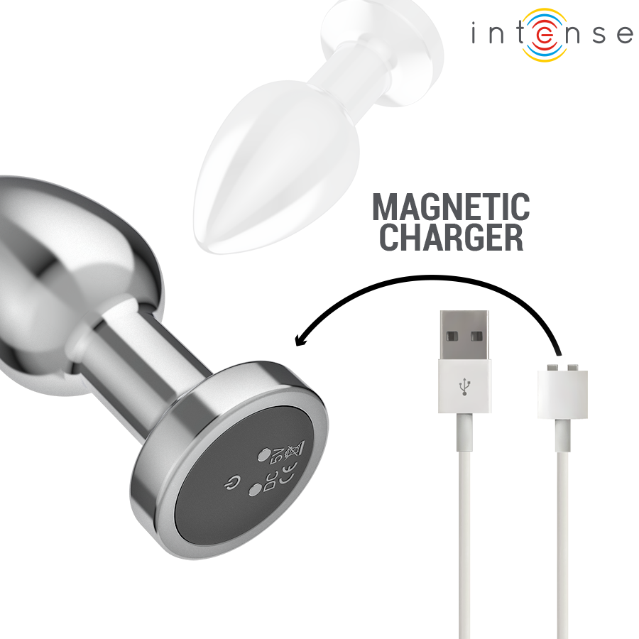 INTENSE - ANALPLUG 10 VIBRATIONER METAL MED FJERNBETJENING M
