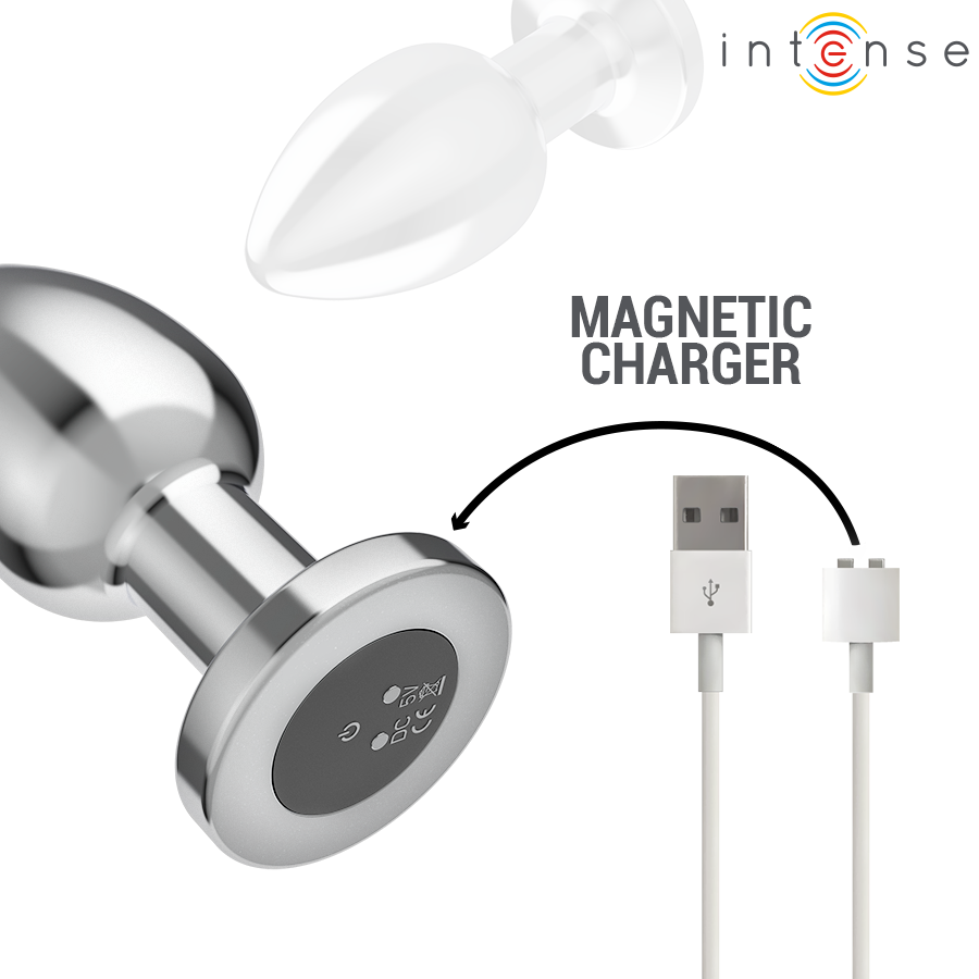 INTENSE - ANALPLUG 10 VIBRATIONER METAL MED FJERNBETJENING L