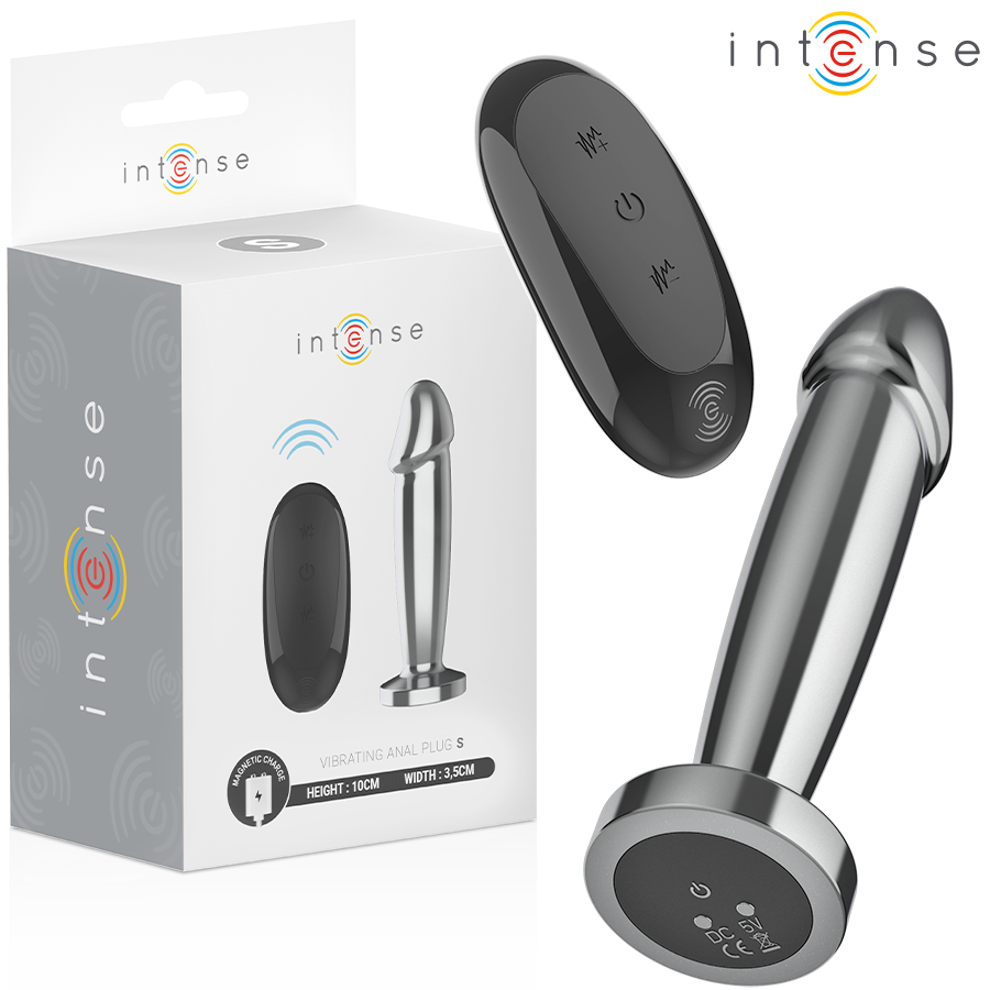 INTENSE - ANALPLUG 10 VIBRATIONER METALDILDO MED FJERNBETJENING