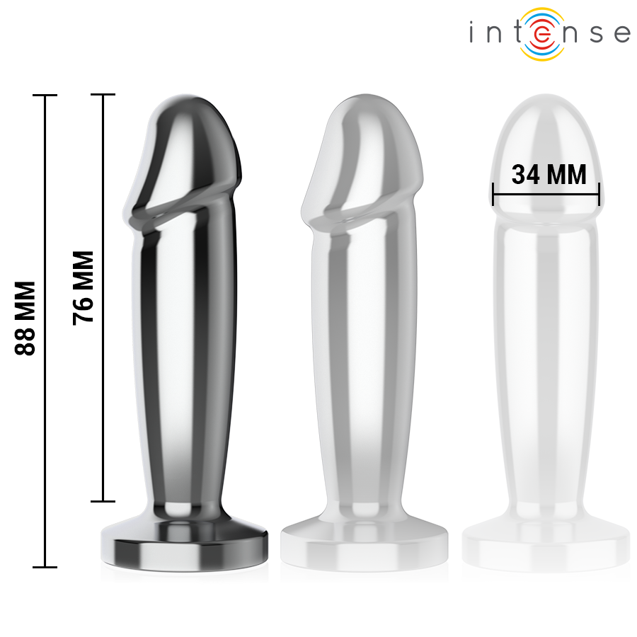 INTENSE - ANALPLUG 10 VIBRATIONER METALDILDO MED FJERNBETJENING