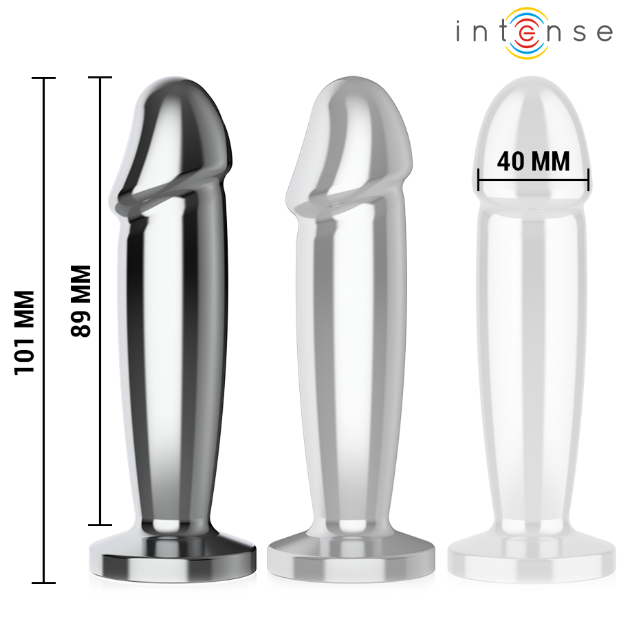 INTENSE - ANALPLUG 10 VIBRATIONER METALDILDO MED FJERNBETJENING M