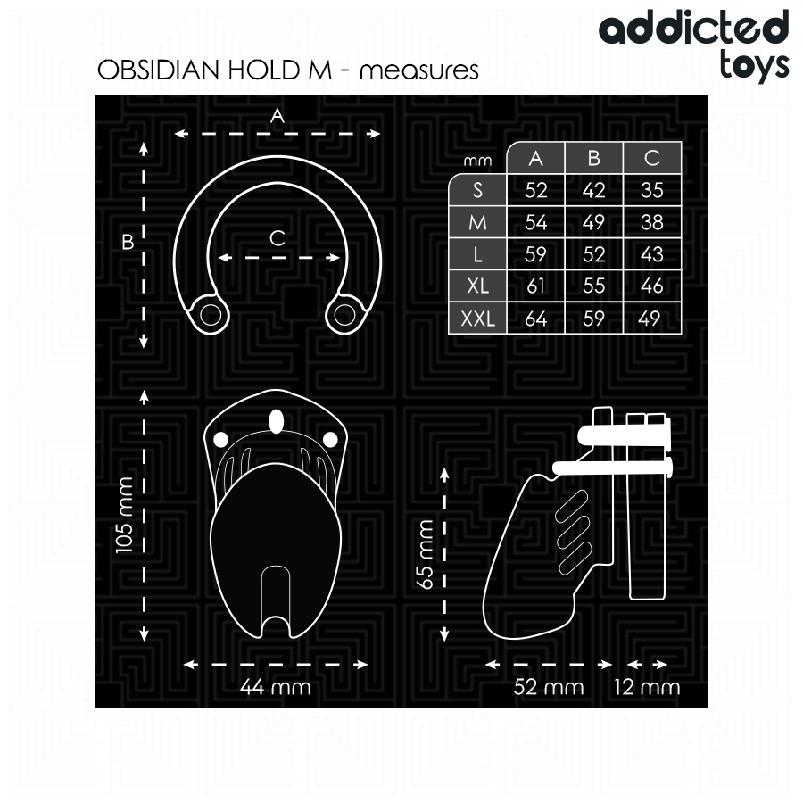 AFFÆNGIG LEGETØJ LÅST - OBSIDIAN HOLD PENISBUR STØRRELSE M