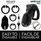 ADDICTED TOYS LOCKED - MINDNIGHT CELL PENIS CAGE STØRRELSE L