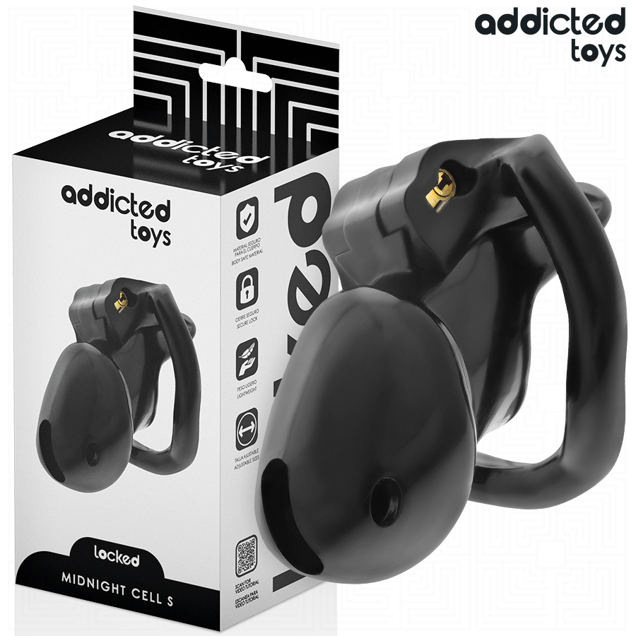 ADDICTED TOYS LOCKED - MINDNIGHT CELL PENIS CAGE STØRRELSE S