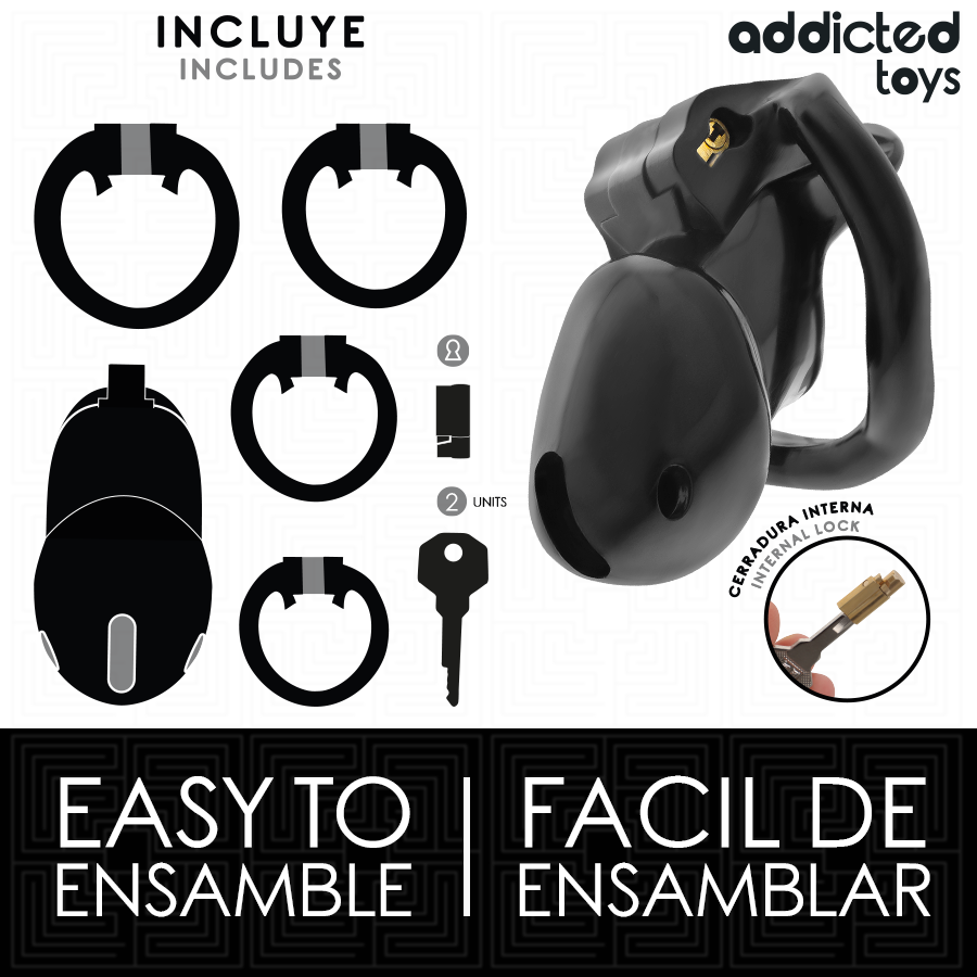 ADDICTED TOYS LOCKED - MINDNIGHT CELL PENIS CAGE STØRRELSE S