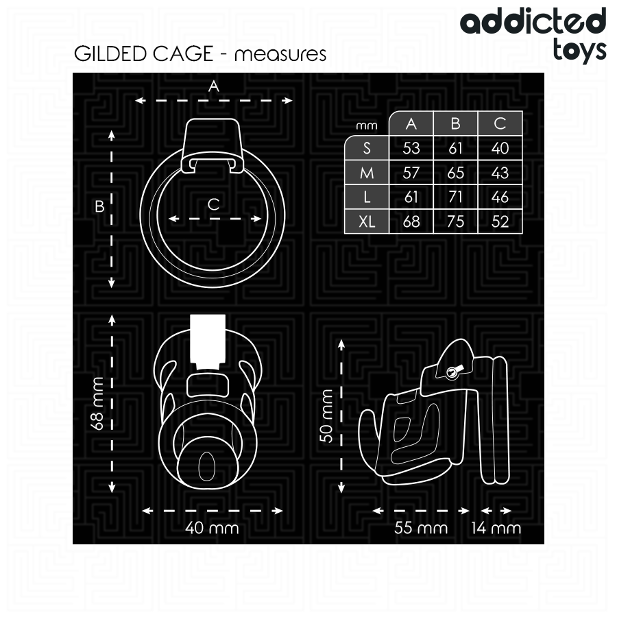ADDICTED TOYS LOCKED - GILDEN CAGE SILIKONE PENISBUR 8,5 CM