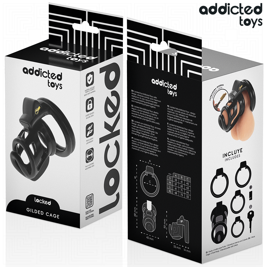 ADDICTED TOYS LOCKED - GILDEN CAGE SILIKONE PENISBUR 8,5 CM