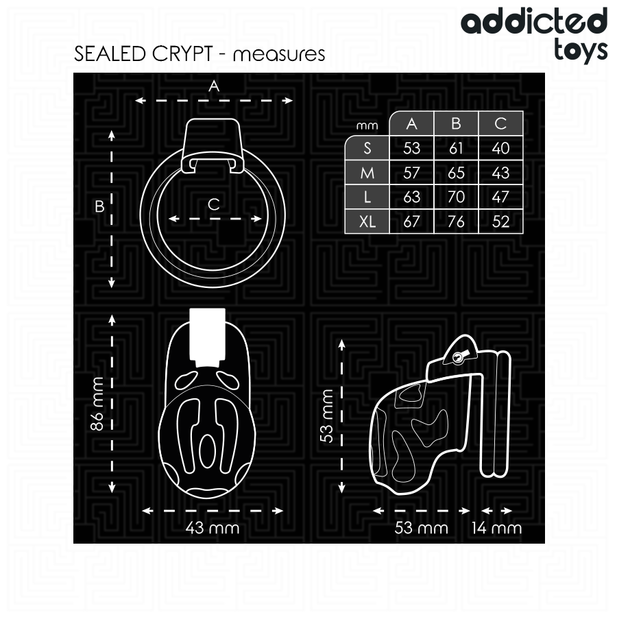 ADDICTED TOYS LOCKED - FORSEGLET KRYPTPENISBUR 8 CM