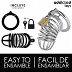 ADDICTED TOYS LOCKED - JERNCELLE METAL PENISBUR STØRRELSE M