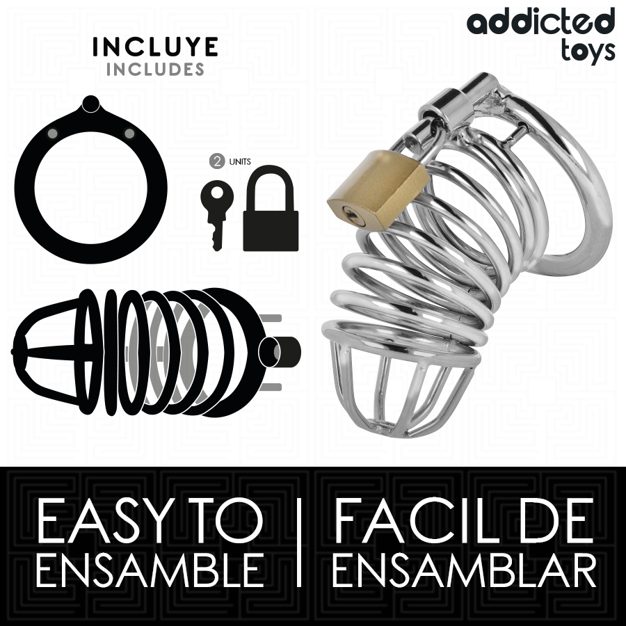 ADDICTED TOYS LOCKED - PENISBUR I JERNCELLEMETAL 5 CM STØRRELSE L