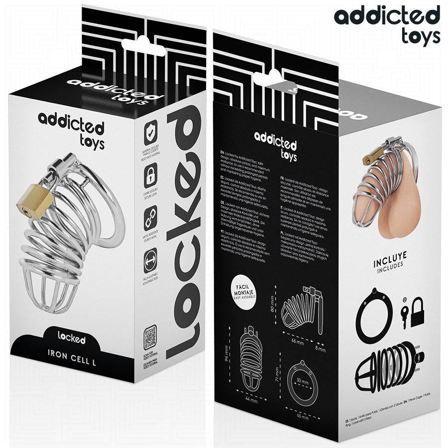 ADDICTED TOYS LOCKED - PENISBUR I JERNCELLEMETAL 5 CM STØRRELSE L
