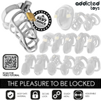 ADDICTED TOYS LOCKED - SØLVLÅS METAL PENISBUR STØRRELSE S