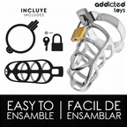 ADDICTED TOYS LOCKED - SØLVLÅS METAL PENISBUR STØRRELSE S