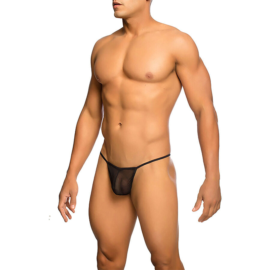 MOB - TRANSPARENT T-FORMET T-BROSS SORT STØRRELSE S/M