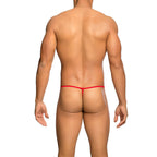 MOB - RØD T-FORMET TRANSPARENT THROSSE STØRRELSE S/M