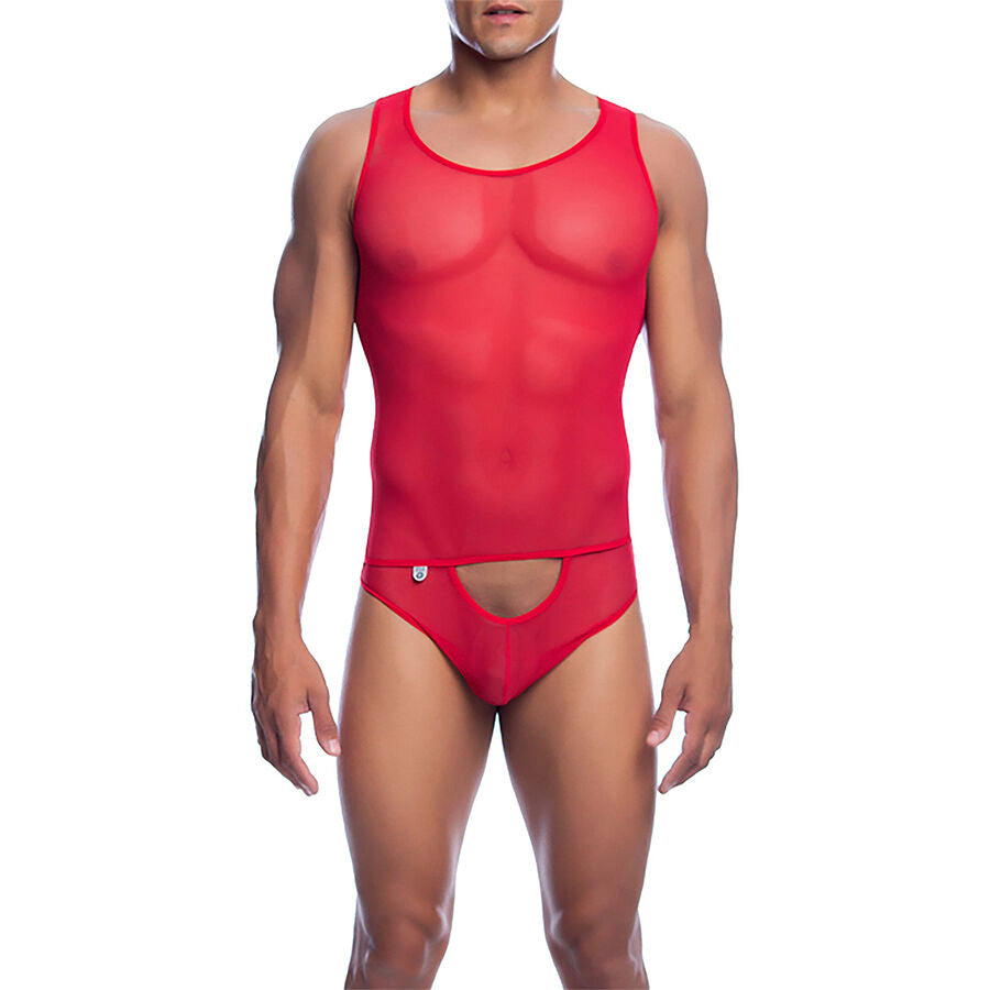 MOB - RØD TRANSPARENT BODYSHEER STØRRELSE S/M