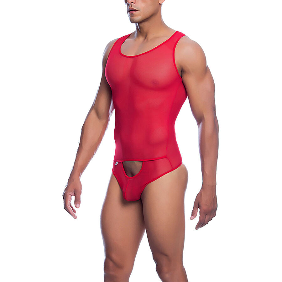 MOB - RØD TRANSPARENT BODYSHEER STØRRELSE S/M