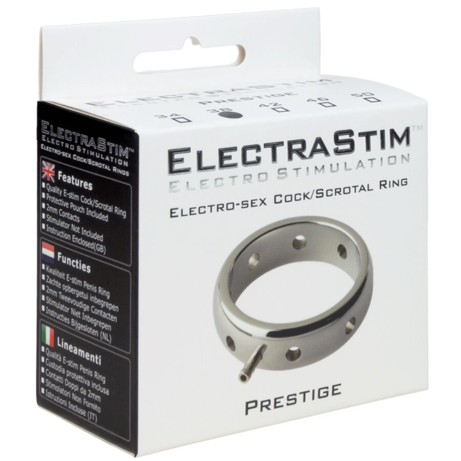 ELECTRASTIM - PRESTIGE ELEKTROMAGNETISK METALPENISRING 46 MM