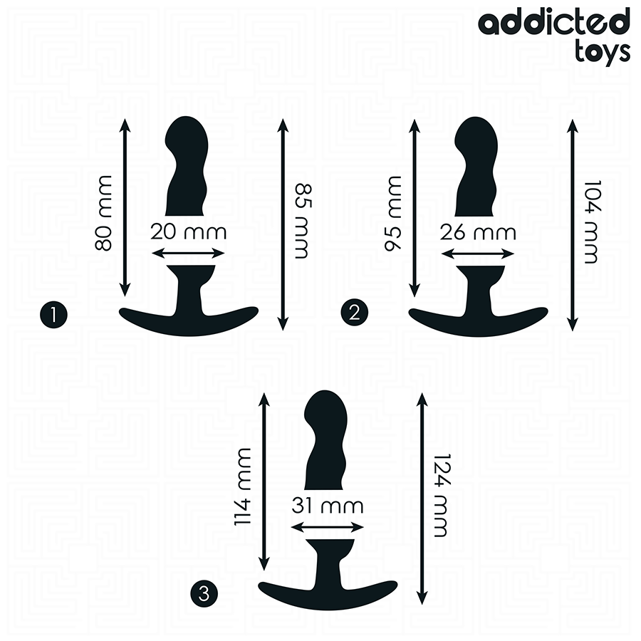 ADDICTED TOYS - SÆT MED 3 ANALPLUGGESILIKONE MODEL 1