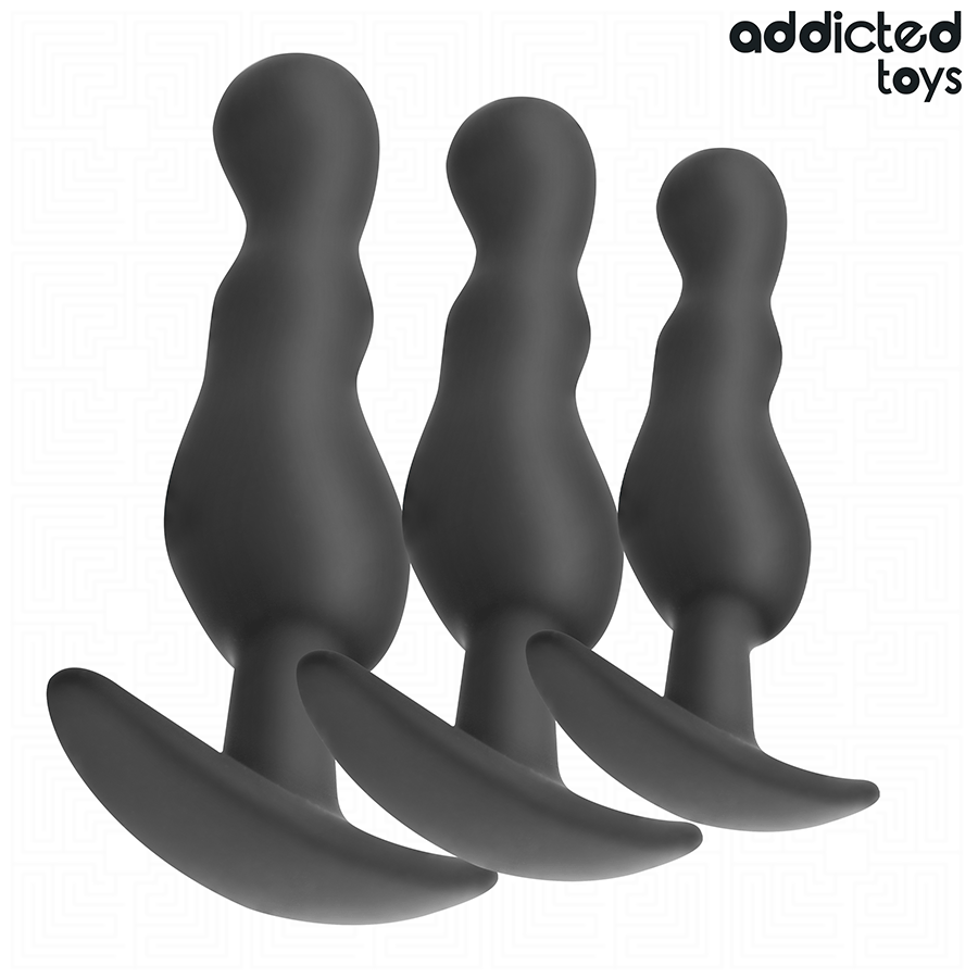 ADDICTED TOYS - SÆT MED 3 ANALPLUGGESILIKONE MODEL 1