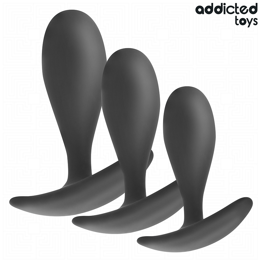 ADDICTED TOYS - SÆT MED 3 ANALPLUGGESILIKONE MODEL 2