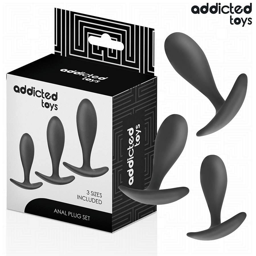 ADDICTED TOYS - SÆT MED 3 ANALPLUGGESILIKONE MODEL 2