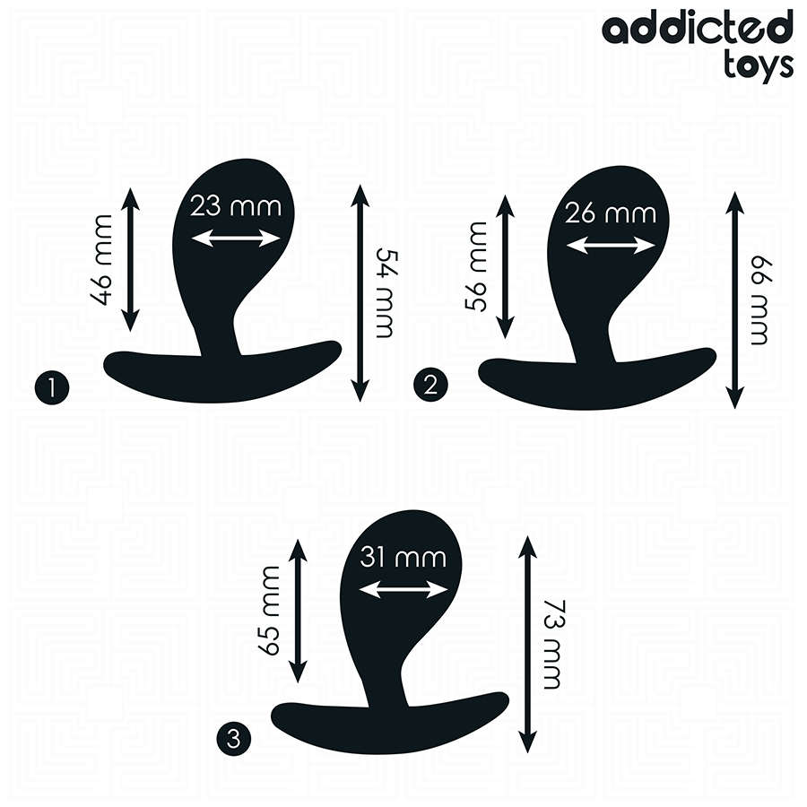 ADDICTED TOYS - SÆT MED 3 ANALPLUGGESILIKONE MODEL 3