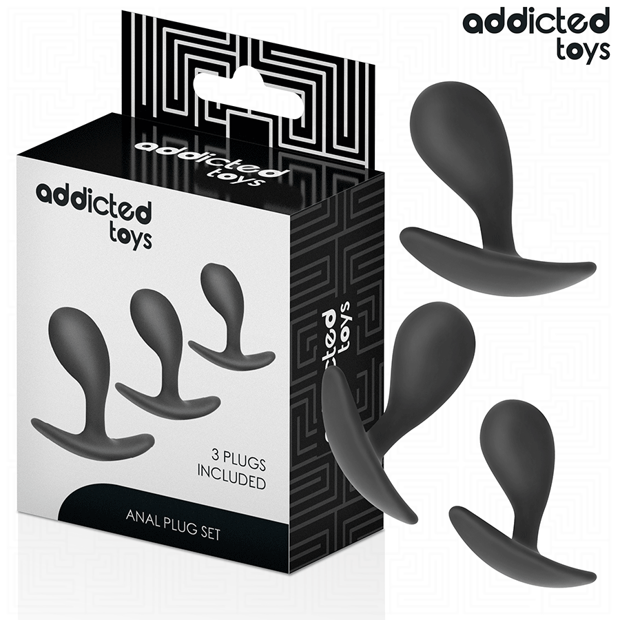 ADDICTED TOYS - SÆT MED 3 ANALPLUGGESILIKONE MODEL 3