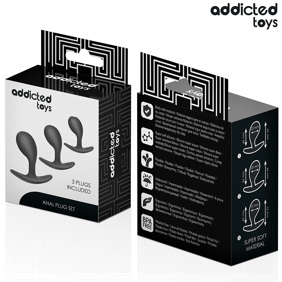 ADDICTED TOYS - SÆT MED 3 ANALPLUGGESILIKONE MODEL 3