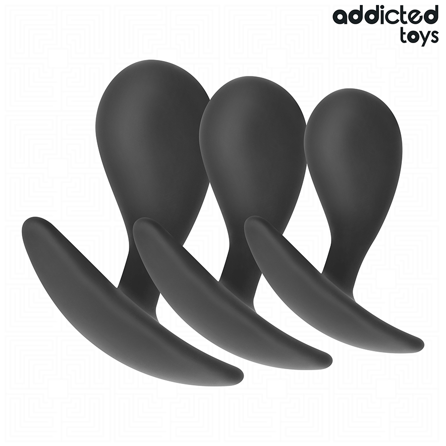 ADDICTED TOYS - SÆT MED 3 ANALPLUGGESILIKONE MODEL 3