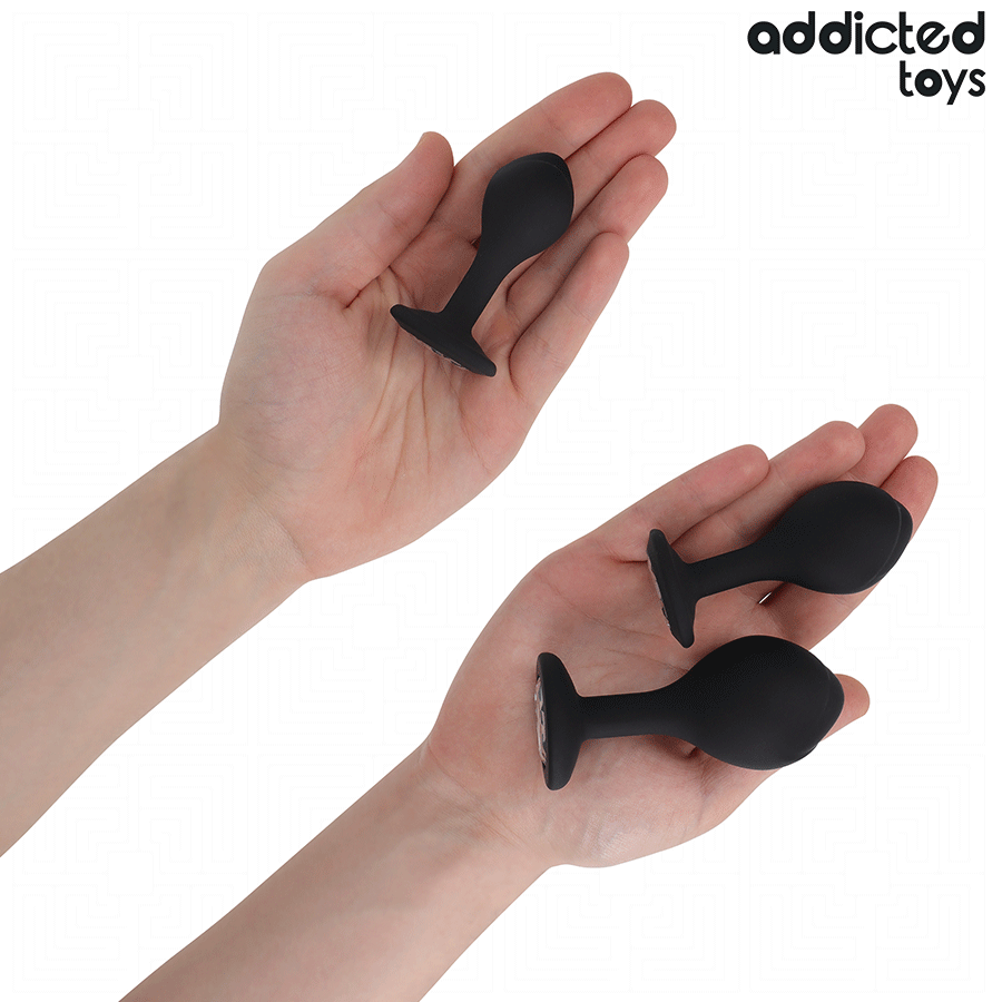 ADDICTED TOYS - SÆT MED 3 ANALPLUGGESILIKONE MED SMYKKER