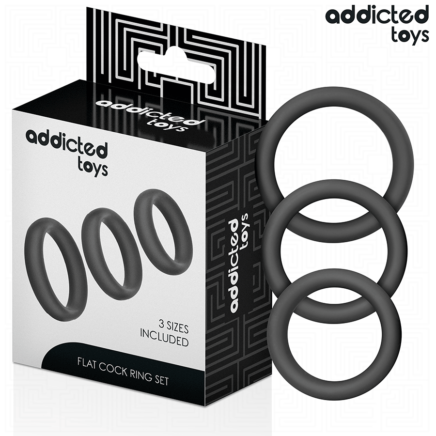 ADDICTED TOYS - SÆT MED FLADE SILIKONERINGE