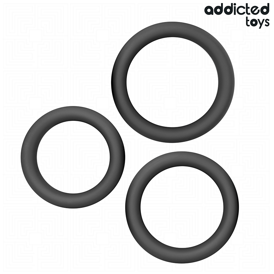 ADDICTED TOYS - SÆT MED FLADE SILIKONERINGE
