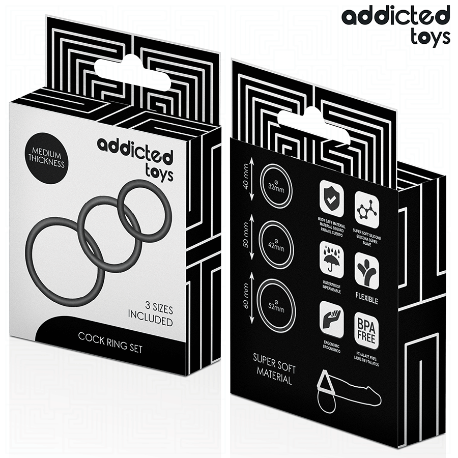 ADDICTED TOYS - SÆT MED SILIKONERINGE MODEL 2