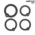 ADDICTED TOYS - SÆT MED TRYKSILIKONERINGE