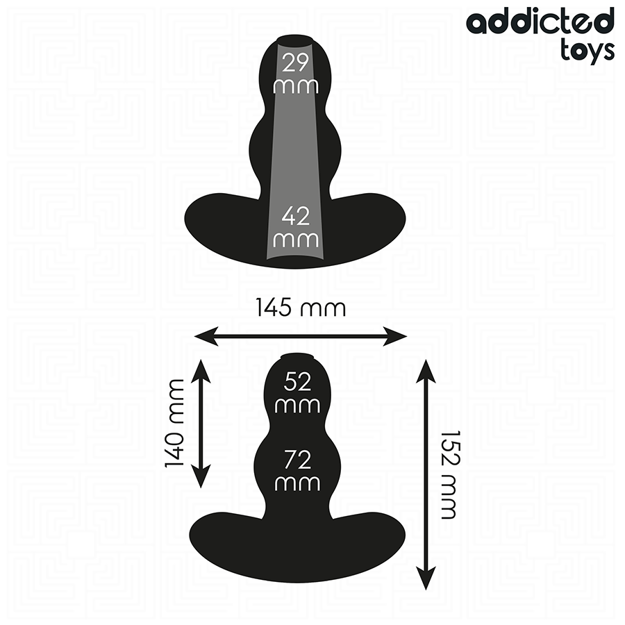 ADDICTED TOYS - HULE ANALPLUG SILIKONE STØRRELSE XXL 15,2 CM