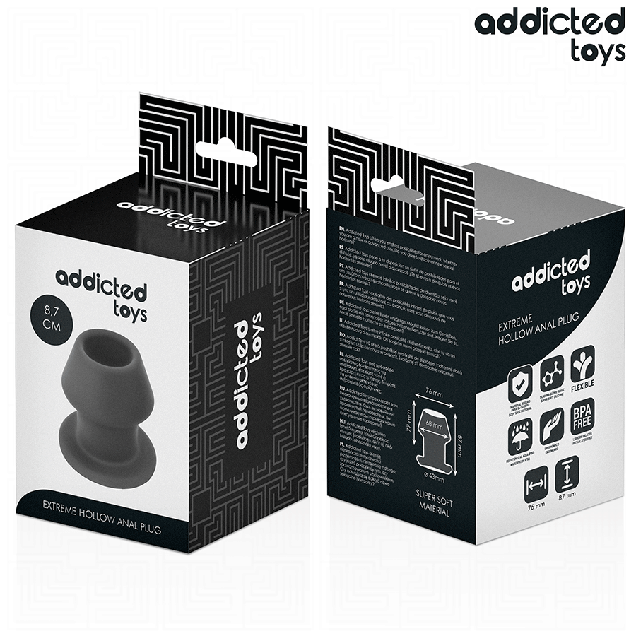 ADDICTED TOYS - EKSTREM HULE ANALPLUG SILIKONE STØRRELSE M 8,7 CM