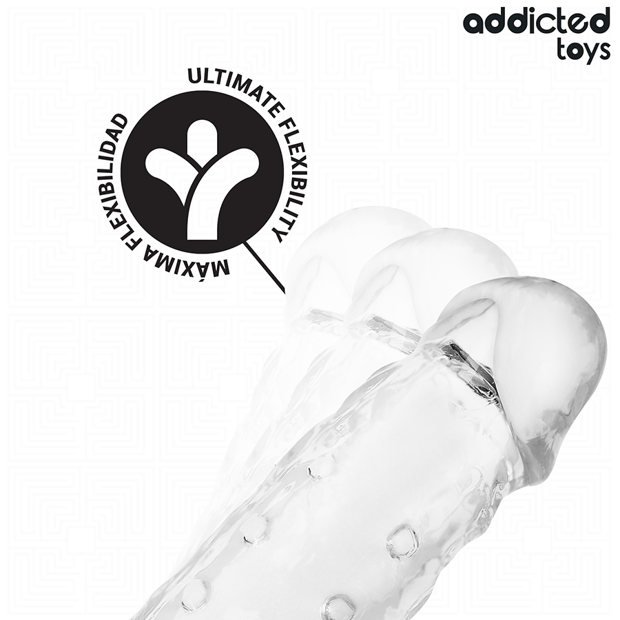 ADDICTED TOYS - TRANSPARENT PENISFORLÆNGNING STØRRELSE S 23 CM