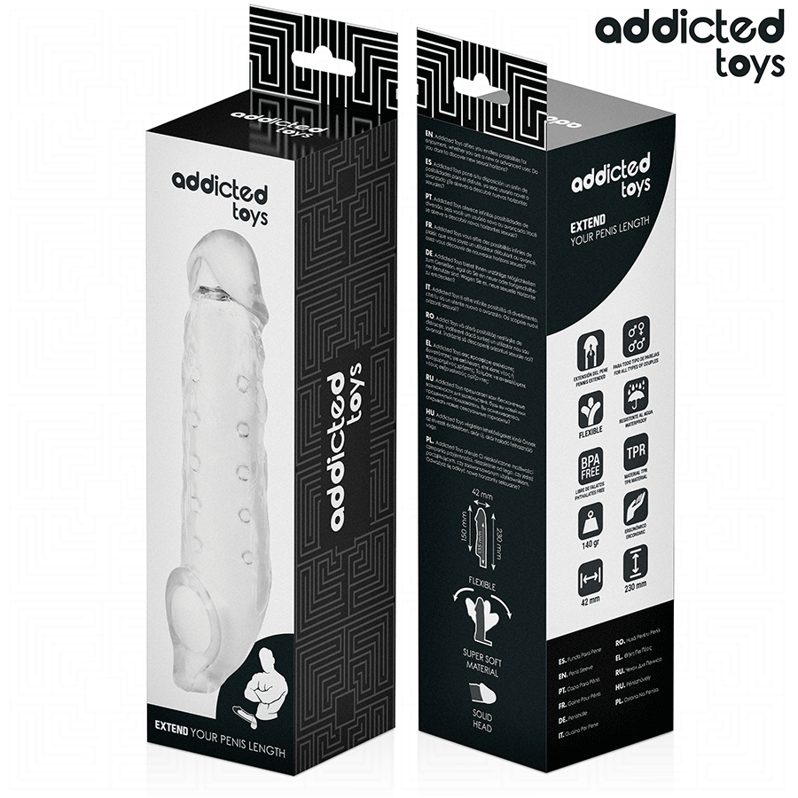 ADDICTED TOYS - TRANSPARENT PENISSKEDE STØRRELSE M 27 CM